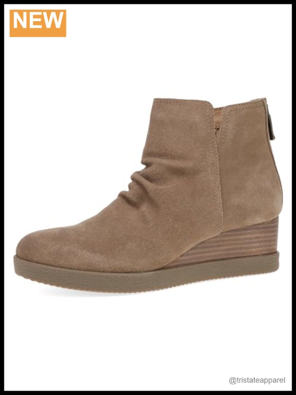 Dansko Stephanie Waterproof Suede Wedge Bootie with Arch Support
